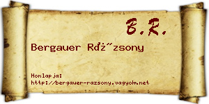Bergauer Rázsony névjegykártya